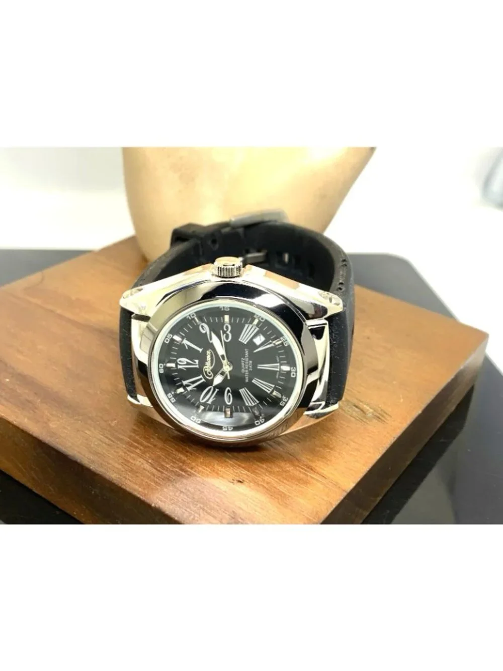 Reliance By Croton Men's Watch RE306051 Quartz Black Dial Rubber Strap 42mm